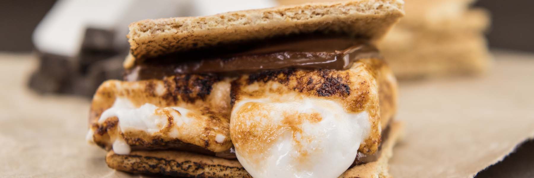 up close of a smores cookie. 